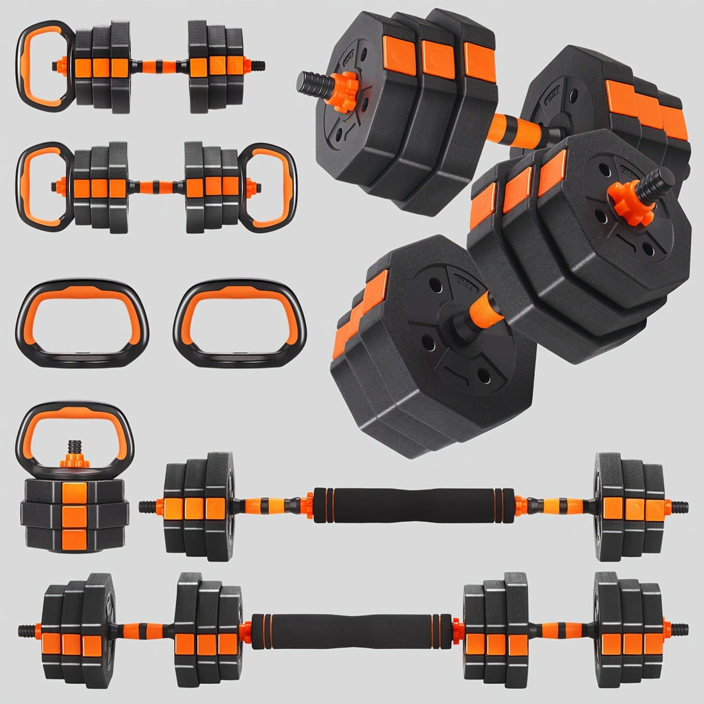 Adjustable Barbell & Dumbbell Set 4-in-1 – 25/50/66 lbs Home Gym Weight Set with Connecting Rod, Strength Training for Men & Women