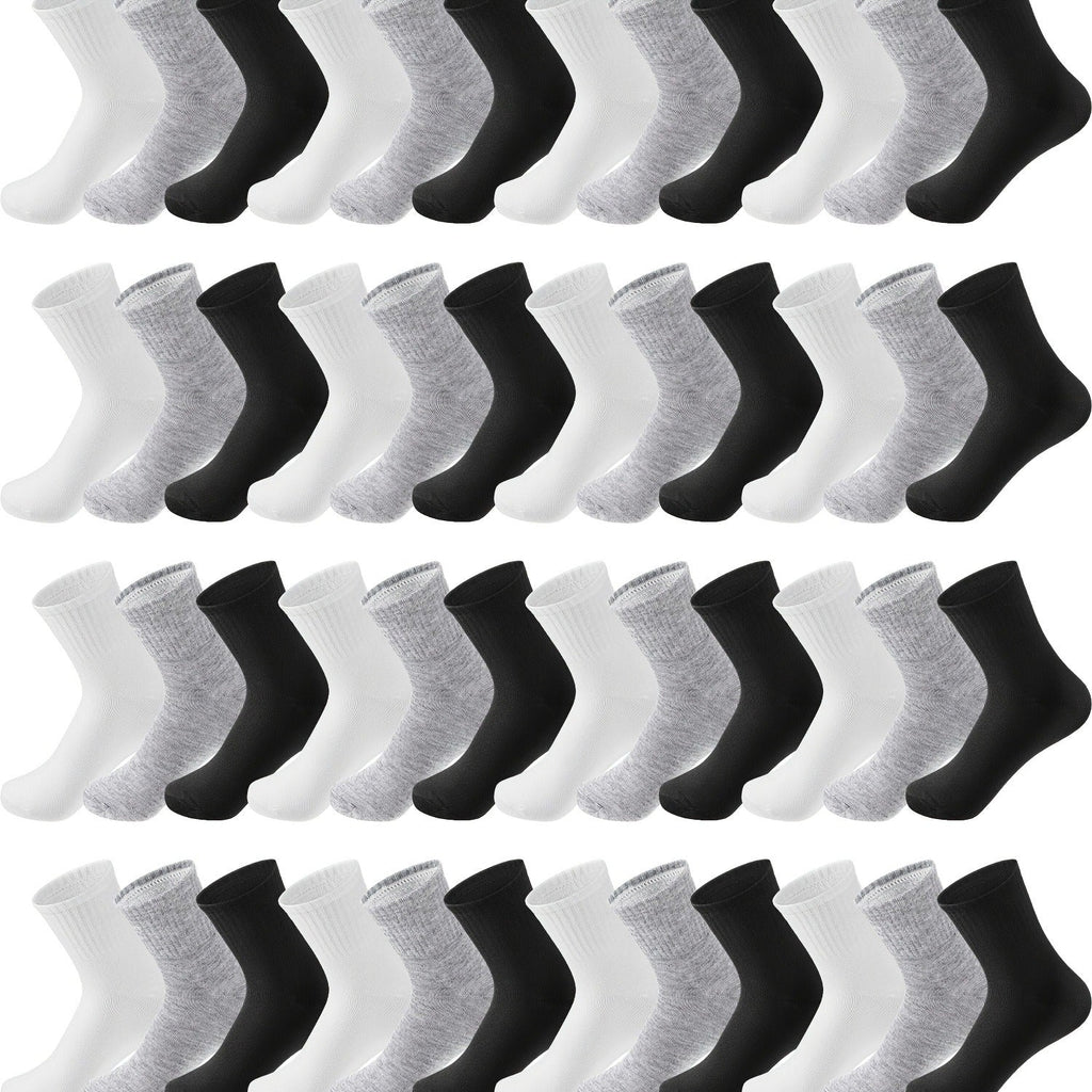 Bulk Moisture-Wicking Ankle Socks 100 Pairs Unisex Men Women Casual Sports Gym Socks Black White Gray One Size Fits Most