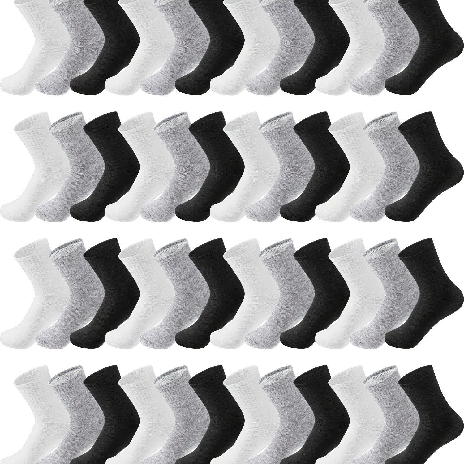 Bulk Moisture-Wicking Ankle Socks 100 Pairs Unisex Men Women Casual Sports Gym Socks Black White Gray One Size Fits Most