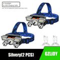 USB Rechargeable Headlamp 2 Pack 5 LED 4 Modes IP44 Waterproof Head Torch for Outdoor Fishing Camping Emergency