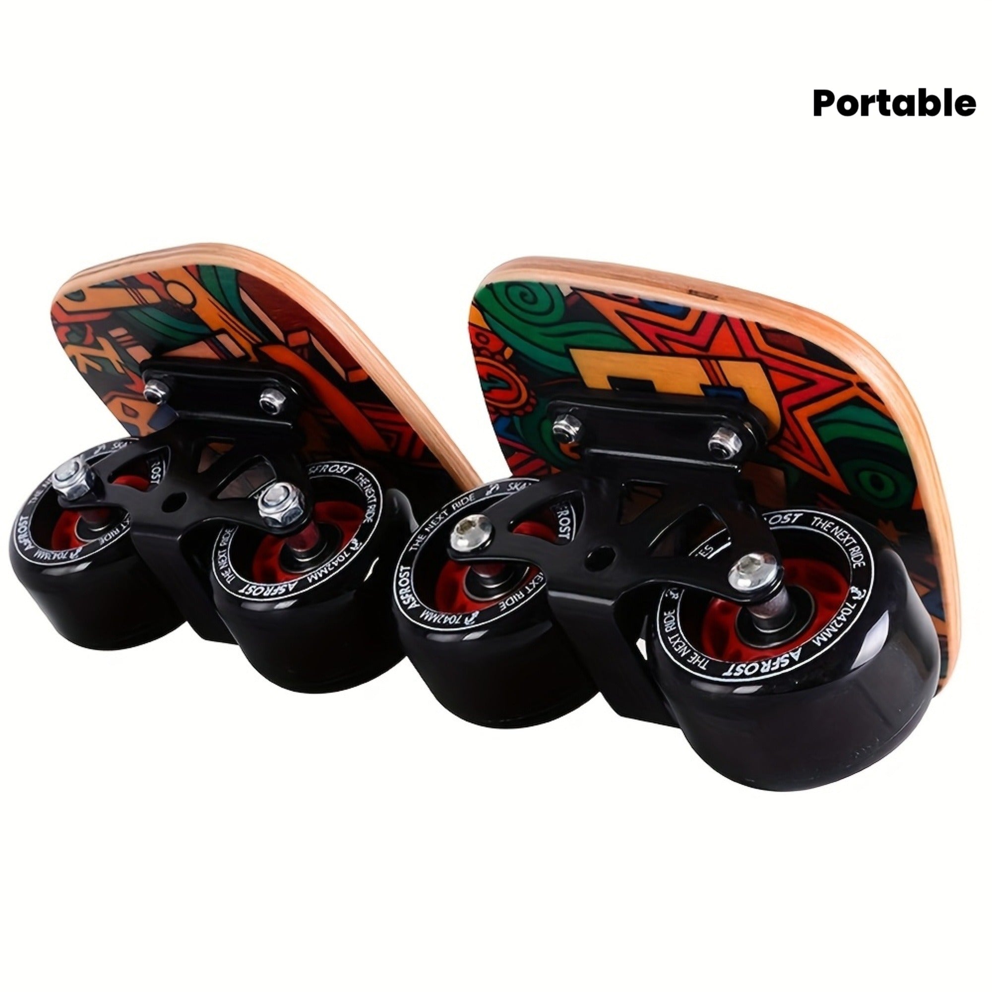 Split Drift Skateboard with PU Wheels & High-End Bearings | 7-Layer Maple Deck Anti-Slip Portable Roller Road Drift Skates Plate – Flexible Lightweight Design for Tricks & Street Skating (2 Styles)