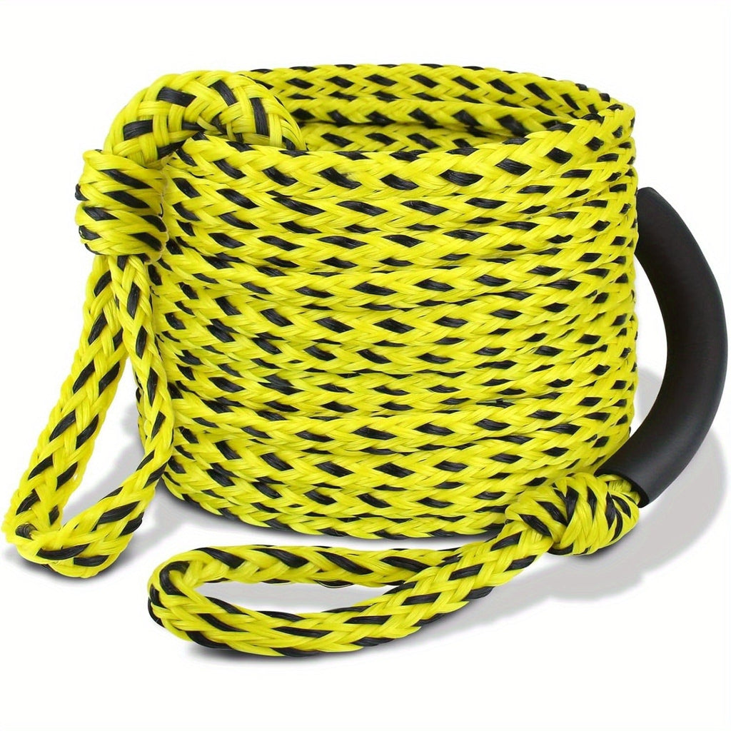 Heavy Duty Floating Tow Rope 60ft 2600lbs Breaking Strength 16-Strand UV Resistant Pre-Stretched for Towable Tubes Water Skis Wakeboards Kneeboards 1-3 Riders