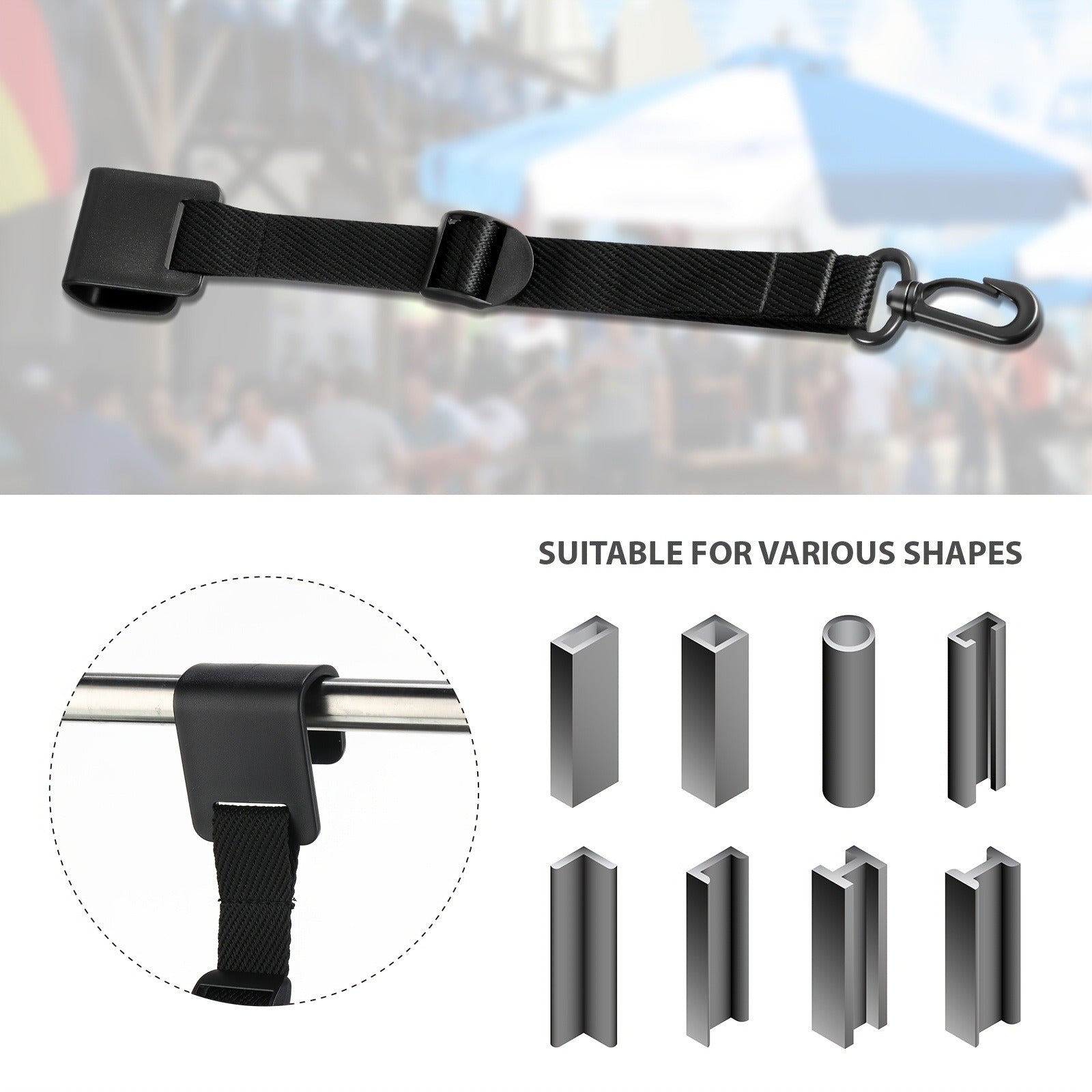 Canopy Hanging Clips for Tent & Vendor Booth – Heavy Duty Clip Set for Hanging Signs, Flags, Lanterns & Banners – Outdoor Camping & Exhibition Display Clips, Black, 5pcs or 8pcs