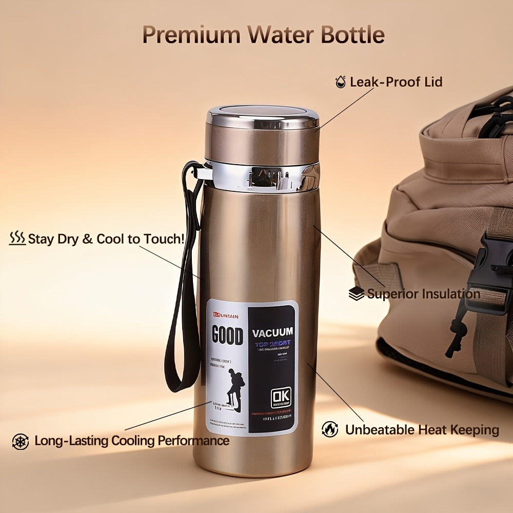 Insulated Water Bottle 1000ml 316 Stainless Steel – Double Wall Vacuum Flask with Leak-Proof Lid, Wide Mouth, Keeps Drinks Hot & Cold All Day for Camping, Hiking & Travel