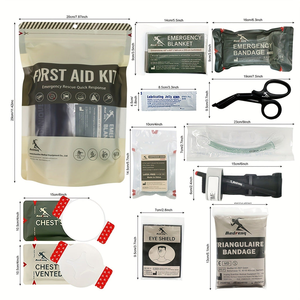 IFAK Trauma First Aid Kit – Advanced Bleeding Control & Wound Care Kit with Tourniquet, Sterile Supplies for First Responders, Emergency Preparedness, Tactical & Outdoor Use (Yellow)