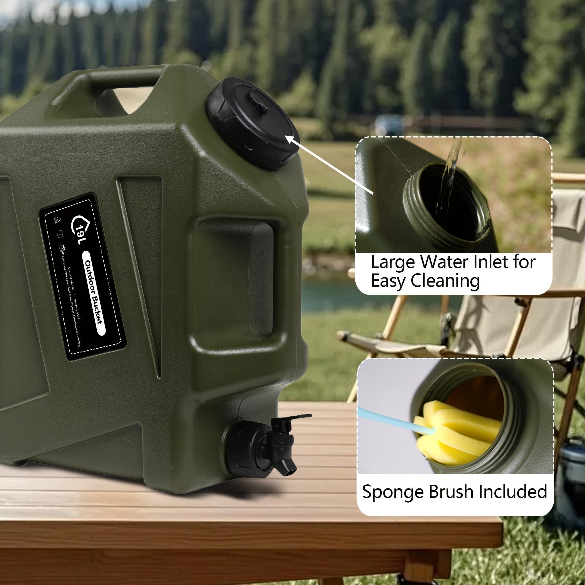 Water Storage Container with Spigot 2 Handles BPA Free PVC Collapsible Water Jug for Camping Outdoor RV Hiking Emergency Survival Portable Water Tank 3.2Gal 5Gal 2.6Gal Multi-Color Options