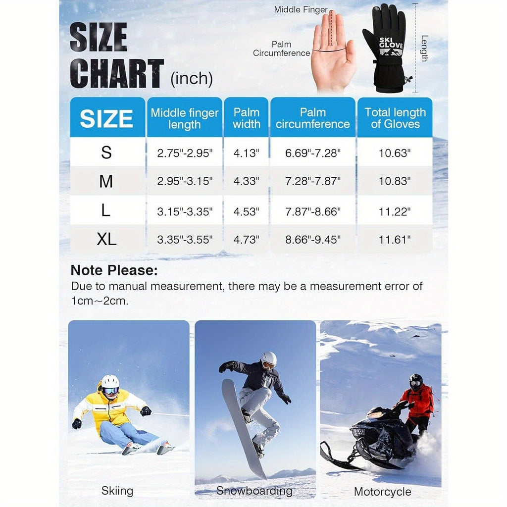 Thermal Winter Gloves 5-Layer Windproof Waterproof – Touchscreen Compatible Warm Ski Gloves for Men & Women, Fast-Dry Insulated Gloves for Driving, Running, Hiking, Cycling & Snowboarding