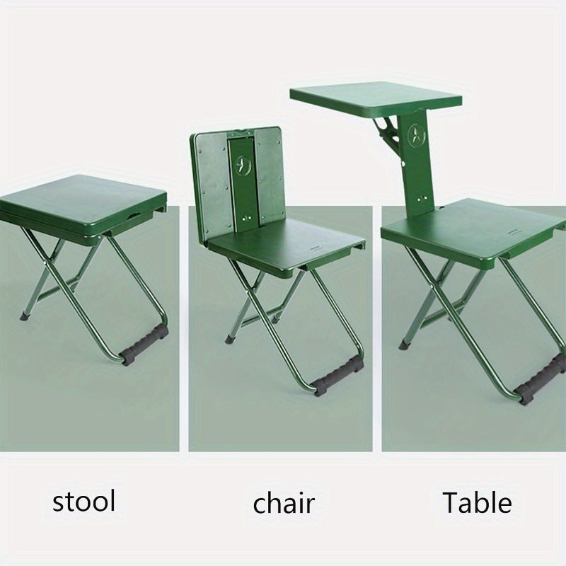 Portable Folding Camping Chair with Backrest - Lightweight Stainless Steel Frame, 150kg Load Capacity, Compact Outdoor Chair for Hunting, Fishing, Hiking & Travel, Optional Storage Bag Included