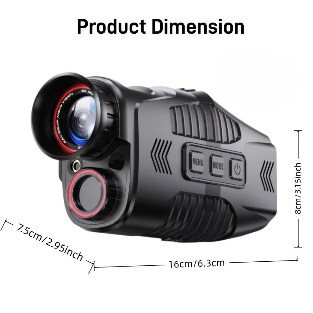 Night Vision Monocular with 850nm IR Illuminator, 5X Digital Zoom 2.5K FHD Camera 1.54" Display, Infrared Night Vision Scope for Hunting Camping Wildlife Surveillance, 2000mAh Battery 6Hr Runtime