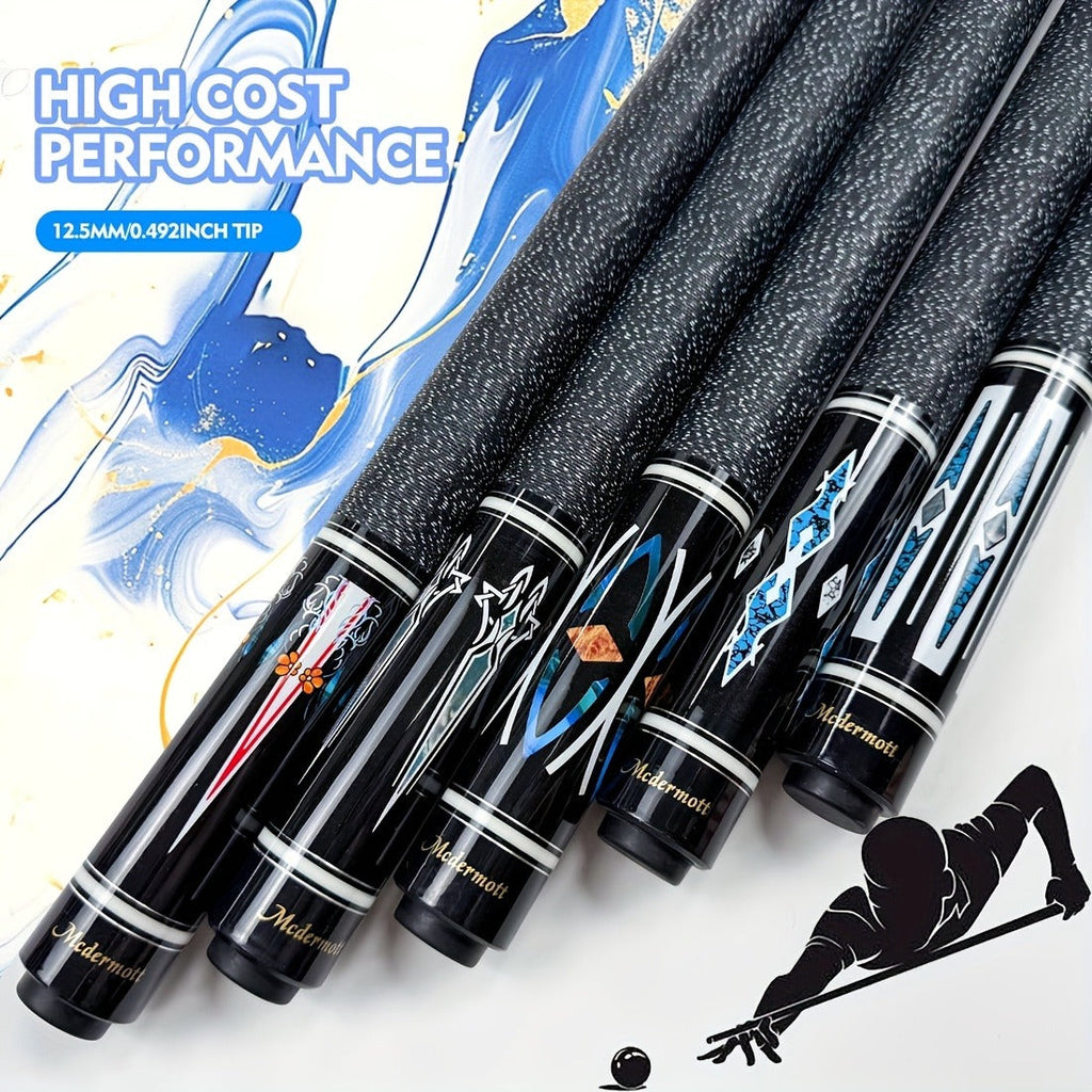 2-Piece Pool Cue 58 Inch – Grade A Canadian Maple, 12.5mm Low Deflection Shaft, Multi-Layer Leather Tip, Irish Linen Wrap – Professional Billiard Stick for Players