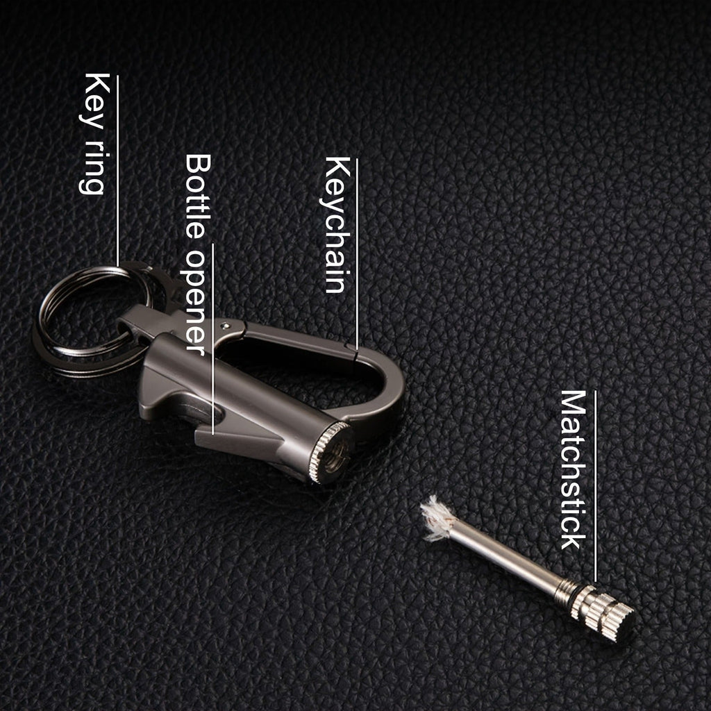 Permanent Match Flint Fire Starter 2-Pack – Waterproof Metal Keychain Lighter EDC with Bottle Opener
