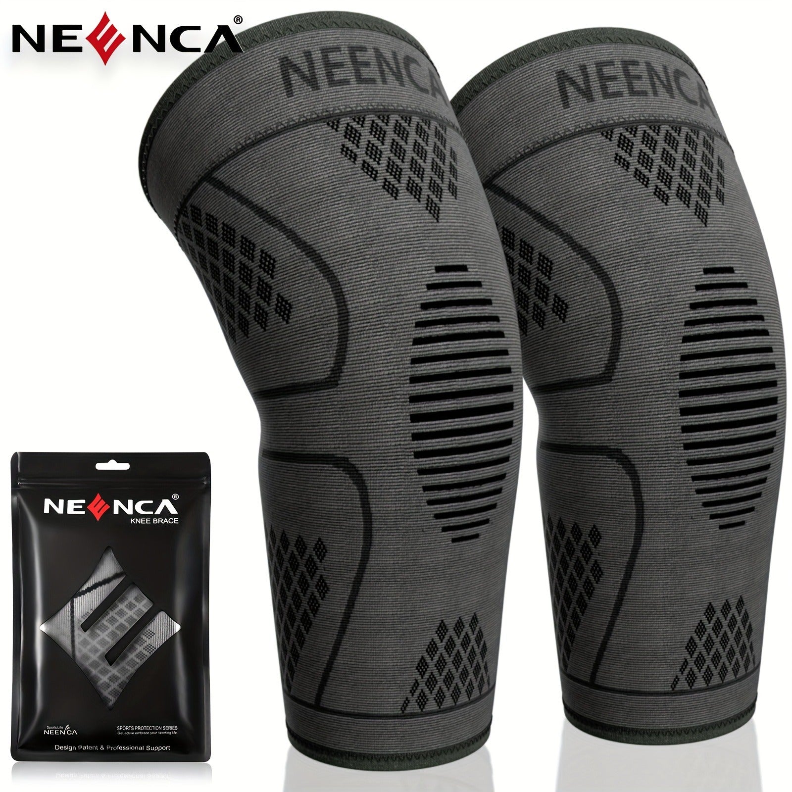 Compression Knee Sleeve 2 Pack for Men Women Breathable Non-Slip Silicone Strip Knee Support High Elasticity Running Exercise High Intensity Sports Copper Beige Pink Orange M XL XXL XXXL