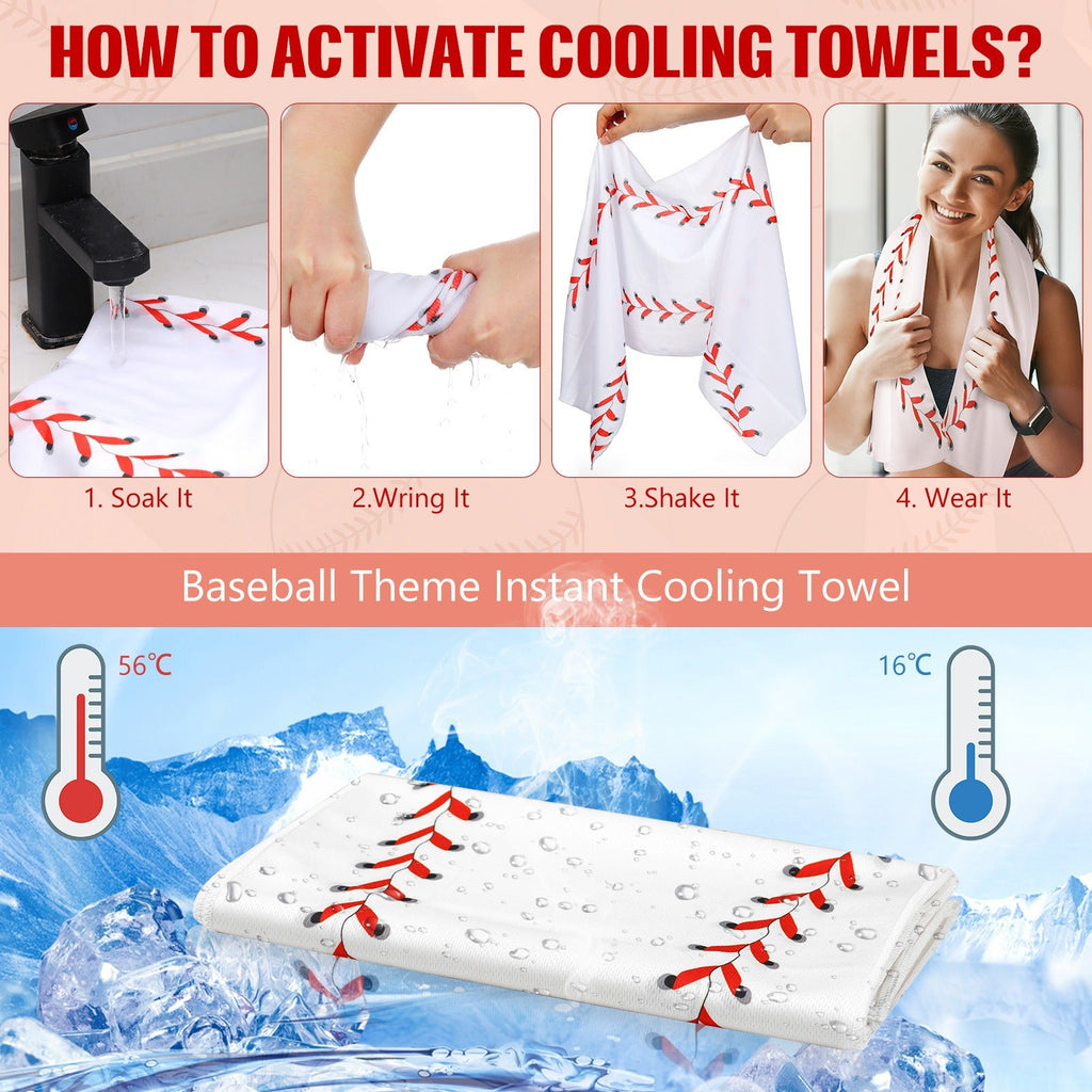Cooling Towels for Sports 12-Pack – 47”×12” Instant Chilling Ice Towel for Baseball, Gym, Running & Outdoor Activities, Breathable Soft Cooling Rag for Athletes, Players & Coaches, Team Gift Set