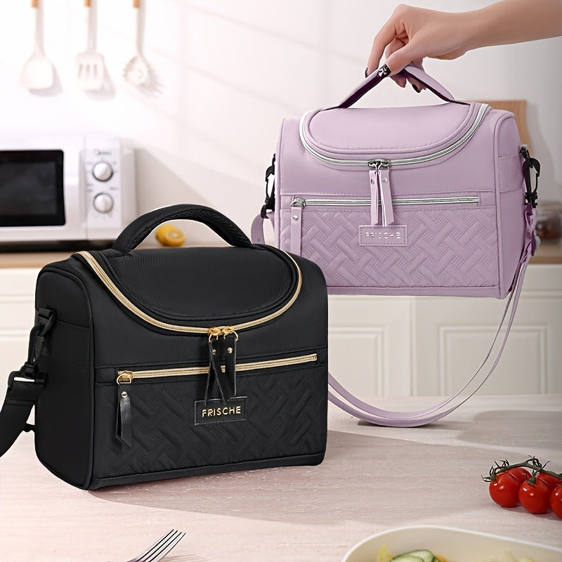 Insulated Lunch Bag Cooler Tote with Padded Shoulder Strap Leakproof Washable Polyester Meal Prep Bag for Work Picnic School Outdoor Activities Men Women