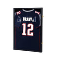 Jersey Display Case Shadow Box - Lockable UV Protection Frame for Baseball Basketball Football Soccer Hockey Sport Shirt, Matte Black