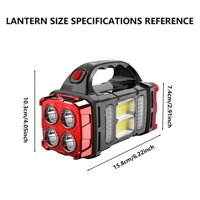 Rechargeable Solar Flashlight 2000 Lumen LED Torch with Power Bank USB-C Charging for Camping Hiking Outdoor Emergency