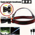Rechargeable LED Headlamp, Ultra Bright 3-Mode Head Torch with Motion Sensor, Waterproof Headlight for Camping, Running, Fishing, Rock Climbing & Emergency Use