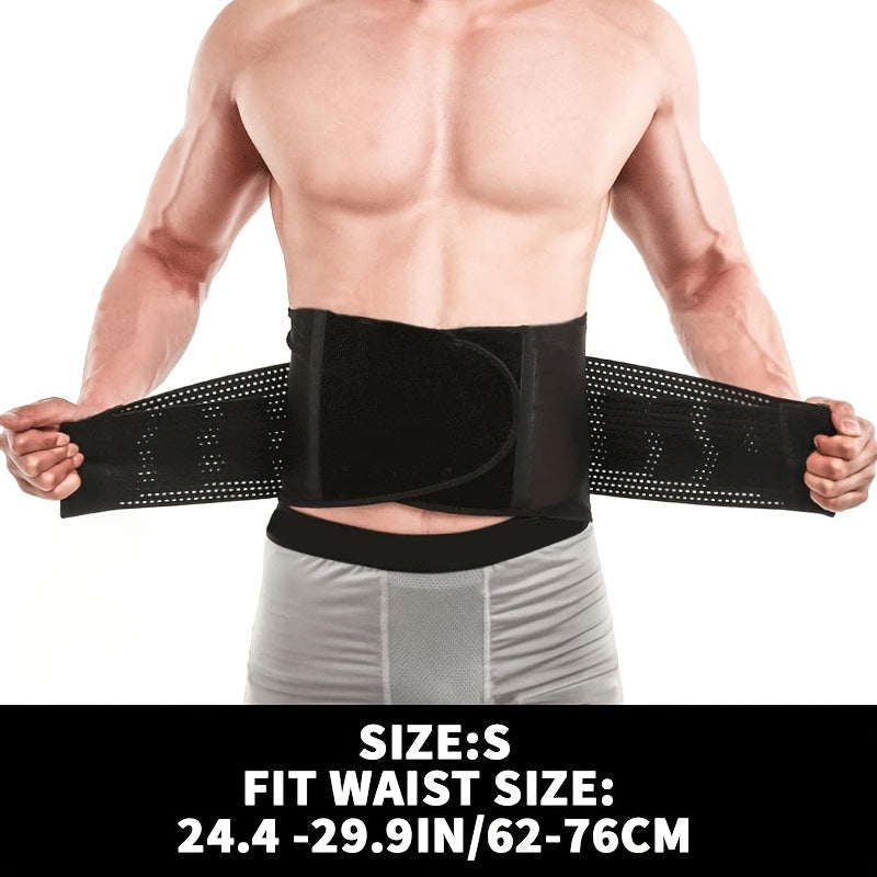 Weightlifting Belt for Men Women - Adjustable Gym Waist Support Belt with Hook-and-Loop Closure, Breathable Polyester Back Brace for Powerlifting, Deadlifts & Fitness Training, S/M/L