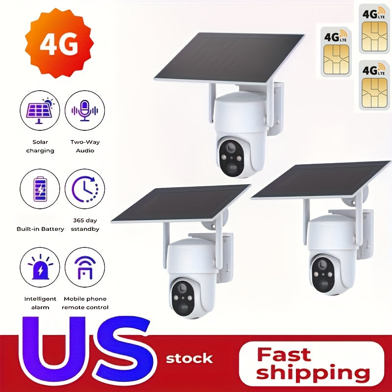 4G Cellular Game Camera Solar Powered - 2K Live View, 0.02s Motion Trigger, Night Vision, No WiFi Needed for Hunting & Wildlife