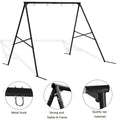 Heavy Duty Swing Set Frame – Full Steel A-Frame Outdoor Swing Stand with Ground Stakes, Supports 2 Swings & Up to 550 LBS, Backyard Playground Equipment for Kids (Swings Not Included, 2 Colors)