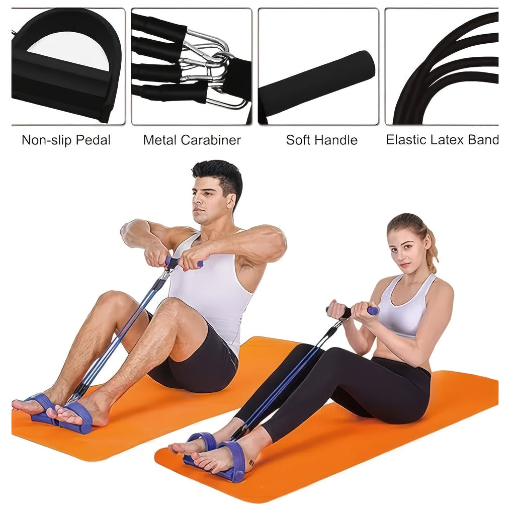 Foot Resistance Band System Multi-Level – Adjustable Tension with Handles for Full Body Workouts, Legs, Arms & Core Training, Home Gym Fitness Equipment for Men & Women