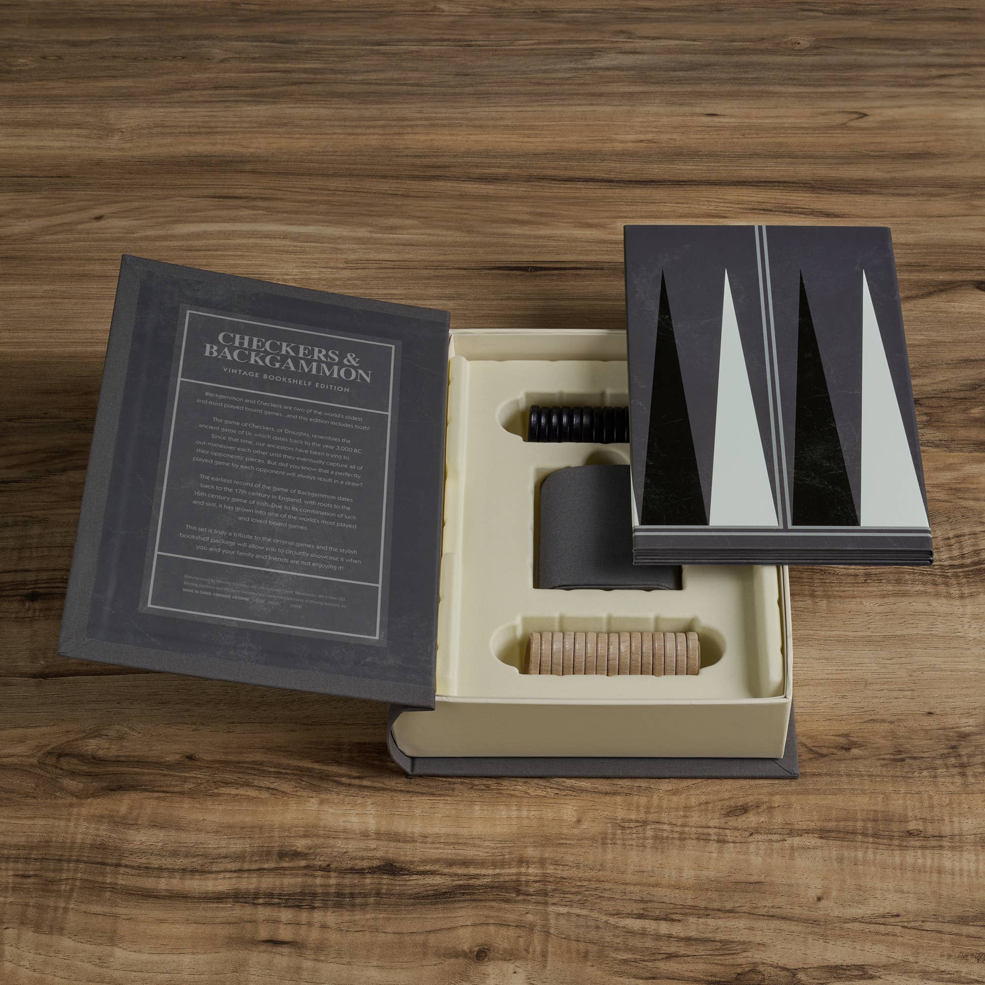 Board Game: Checkers & Backgammon Vintage Bookshelf Edition