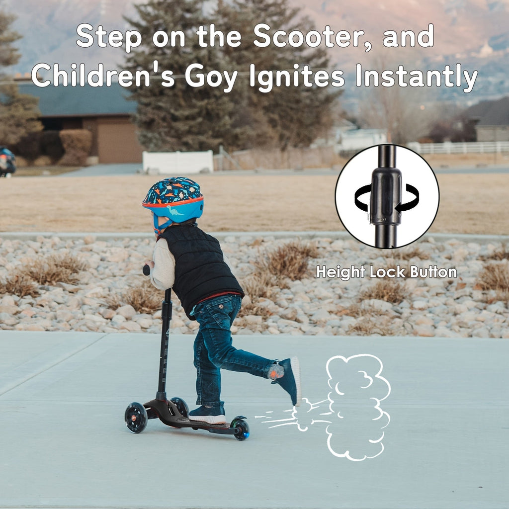 Kids 3-Wheel Scooter 2-Pack Light-Up Wheels Adjustable Height Lean to Steer, Wide Deck