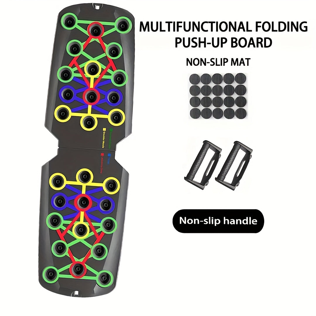 Push Up Board Multifunctional Color-Coded Chest Workout System, Adjustable Home Gym Equipment for Chest, Shoulders, Triceps & Back Strength Training, Lightweight Durable Frame with Resistance Bands & Pull Ropes