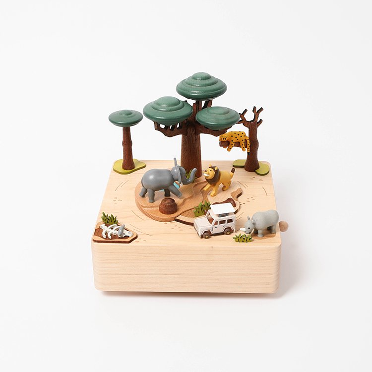 Wooden Safari Music Box