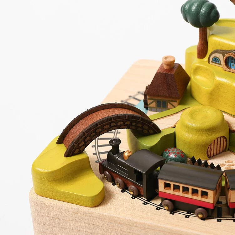Wooden Train Music Box - Spring