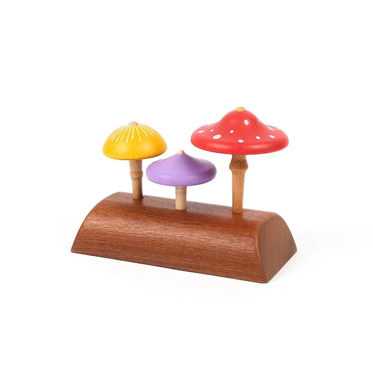 Wooderful Life Wooden Spinning Top Set - Mushroom