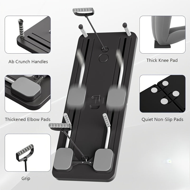 ABS Pilates Slide Board 8-in-1 Foldable – Abdominal & Core Strength Training Home Gym Equipment, Portable Multi-Function Fitness Board for Full Body Workout