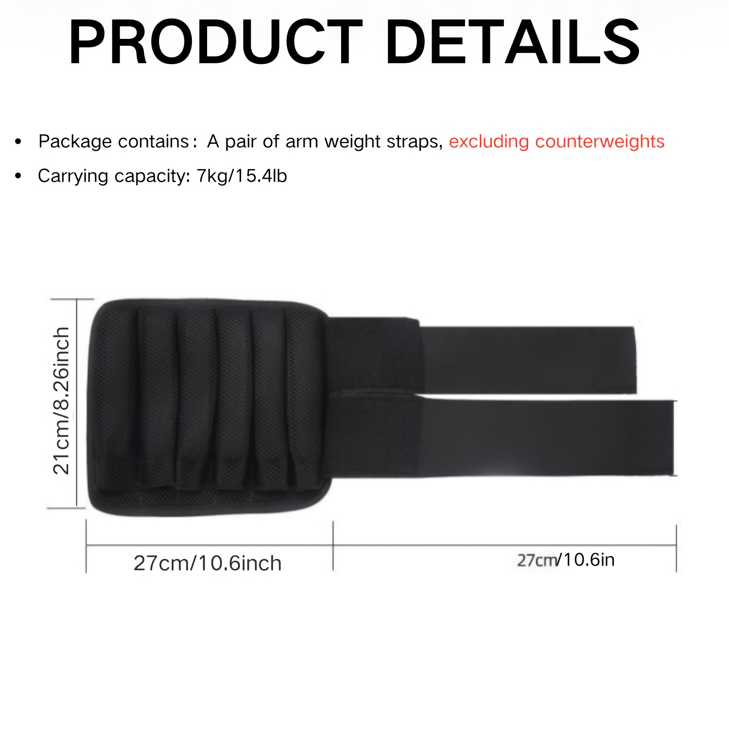 Adjustable Wrist Straps with Detachable Ankle Weights 2pcs | Unisex Nylon Fitness Bands for Strength Training Jogging Running | Versatile Weightlifting Workout Accessories Black