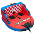 Towable Tube for Boating 2-Person – 340 lbs Inflatable D-Shape Boat Tube with Full Nylon Cover, Dual Tow Points, 10 Padded Handles & 2 Boarding Straps for Lake & River Water Sports