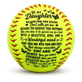 Personalized Softball Gift for Daughter – "To My Daughter" Inspirational Message Ball, International Standard Fastpitch Softball for Birthday, Graduation, Christmas & Special Occasions