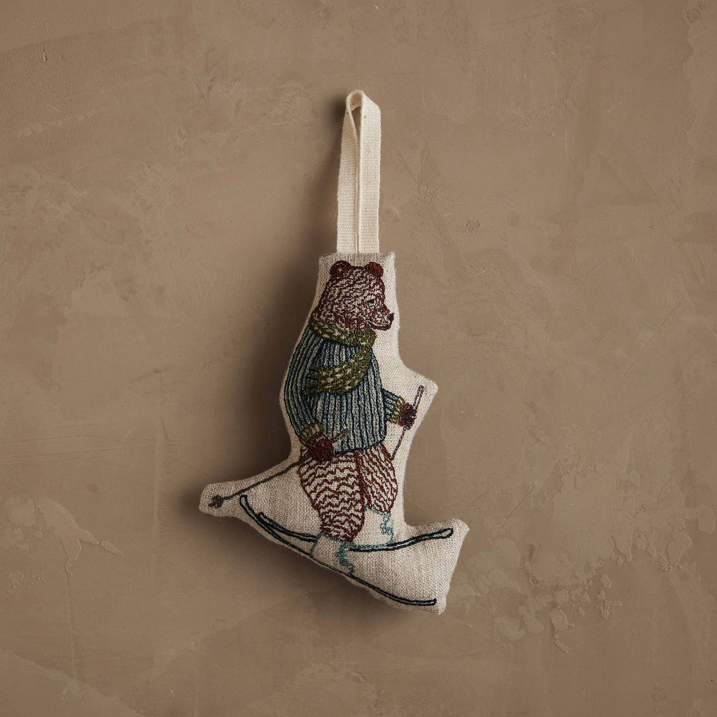 Coral & Tusk Downhill Bear Ornament