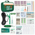 Pet First Aid Kit for Dogs & Cats – 50-Piece Emergency Supplies with Bandages, Gauze, Scissors & Disposable Booties, Portable Nylon Bag for Hiking Camping Travel, FSA HSA Eligible