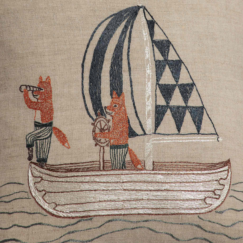 Coral & Tusk Sailing Foxes Pillow