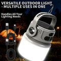 Solar LED Camping Light with Hook – 6 Modes, USB-C Rechargeable, 300LM, IPX4 Waterproof, Emergency Power Bank, Portable Tent Light for Camping, Hiking & Power Outages