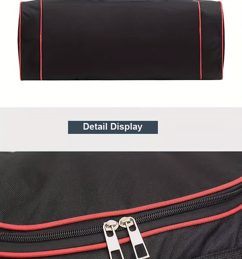 Gym Duffel Bag Large Capacity Travel Bag for Men Women Heavy Duty Polyester Multi Pocket Adjustable Shoulder Strap Zipper Closure for Fitness Workout Weekend Trips Business Travel Outdoor Black Blue Red