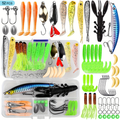 Fishing Lures Tackle Box Kit 52–360pcs – Animated Lures, Crankbaits, Spinnerbaits, Soft Plastic Worms & Topwater Lures for Bass, Trout, Salmon – Saltwater & Freshwater