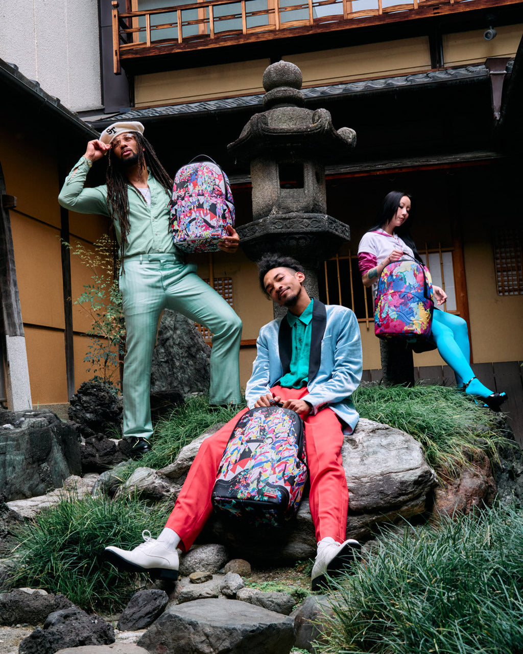 COLLABORATION HIDEKI SAIJO ABSTRACT FLOW BACKPACK