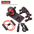 7-Piece Ab Workout Set – Push-Up Bars, Ab Wheel, Mini Mat, Resistance Band, Jump Rope & Hand Gripper – Core Training Kit for Men & Women, Home & Gym Fitness Gift