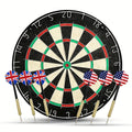 18 Inch Professional Sisal Bristle Dartboard Set | Regulation Size Steel Tip Dartboard with 6 Steel Darts | High-Density Double-Sided Board for Training Competition Game Night Christmas Gift