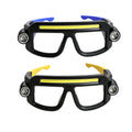 LED Headlamp Glasses 2-Pack, Head-Worn Flashlight with Flashing Mode for Night Running, Cycling, Fishing, Camping, Hiking, Crafts & Work Lighting – Hands-Free Wearable Light