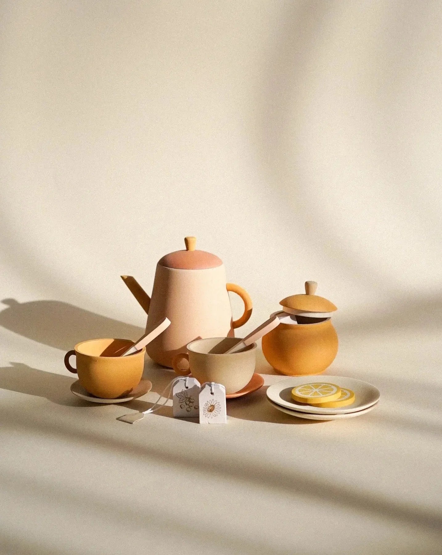 Sabo Concept Handmade Wooden Tea Set - Flower
