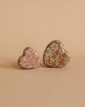 Maileg Metal Heart Box, 2 Piece Set - Ocher/Heather Blossom