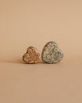 Maileg Metal Heart Box, 2 Piece Set - Blue/Ocher Blossom