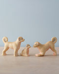 Handmade Wooden Dog Family