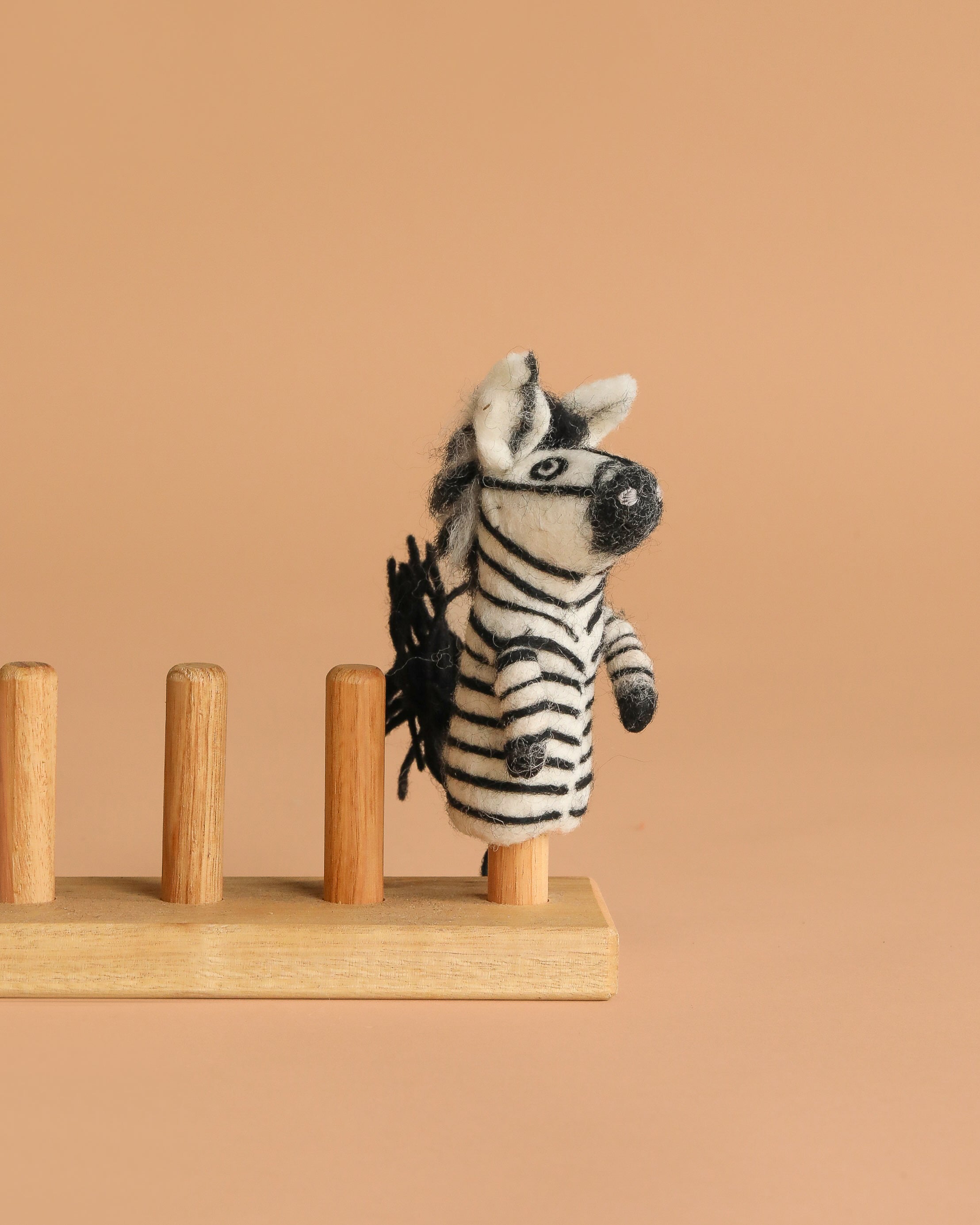 Felt Finger Puppet: Zebra